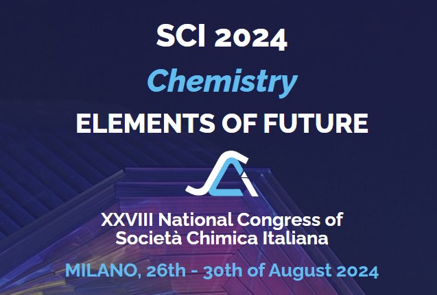 Logo del Congresso SCI 2024, Chemistry Elements of future Ventottesimo Congresso nazionale della società di chimica italiana